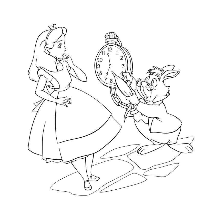 Алиса в стране чудес Алиса смотрит на часы
