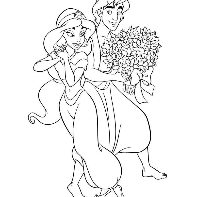 Алладин дарит Жасмин цветы