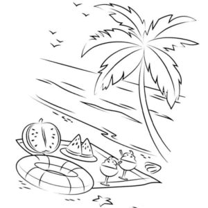 арбуз под пальмой