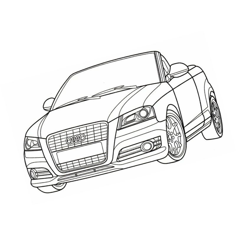 Раскраска Audi A3 Cabriolet - распечатать бесплатно