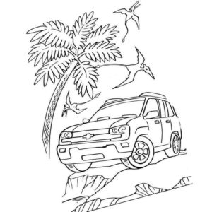 автомобиль стоит возле пальмы