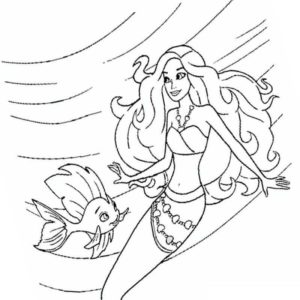 барби русалка Мерлия и рыбка