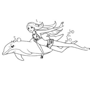 барби русалка с дельфином