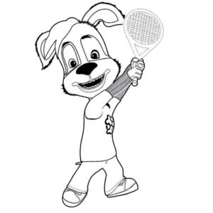 Барбоскин играет в теннис