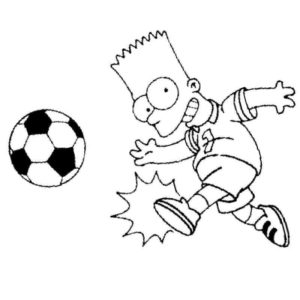 Барт Симпсон играет в футбол