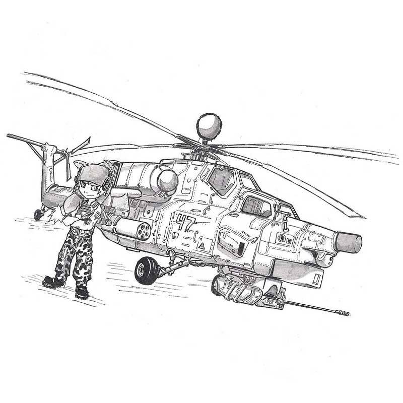 Раскраски военных вертолётов