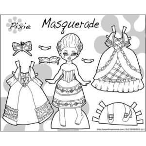 бумажная кукла и бальное платье