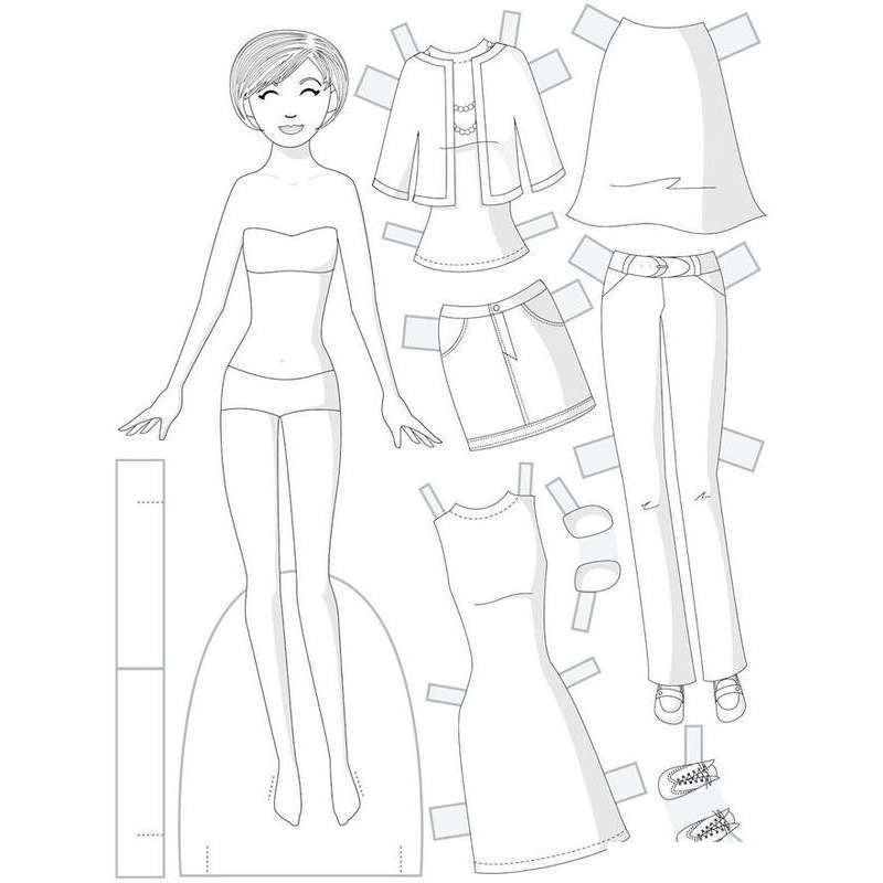 бумажная кукла и бумажная одежда