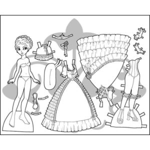 бумажная кукла и ее платья
