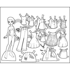 бумажная кукла и гардероб