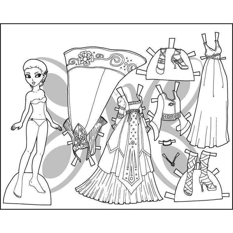 Раскраска - Барби в коротком платье