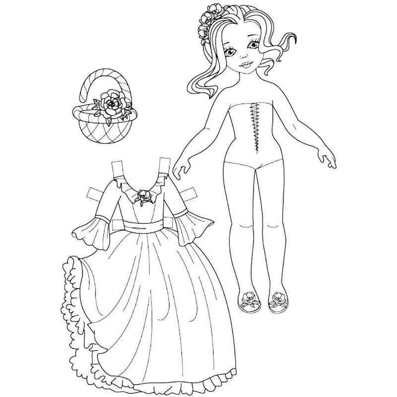 бумажная кукла и платье
