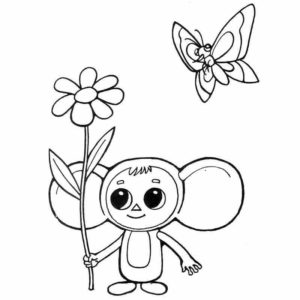 Чебурашка с цветочком