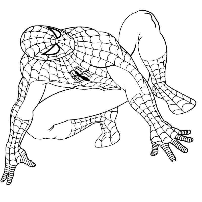 Человек паук перед прыжком