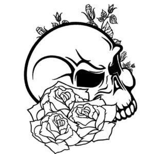 череп с розами