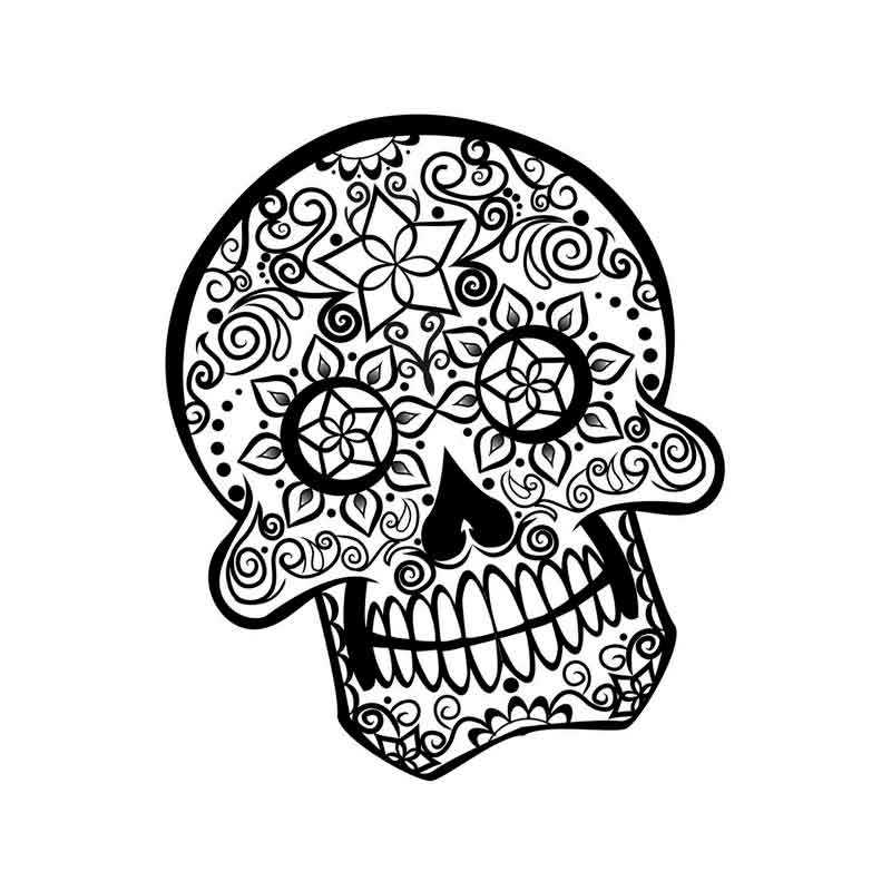 Раскраски череп с цветами (36 фото)