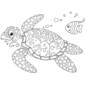 Черепаха с рыбкой