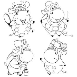 Четыре прикольные коровы