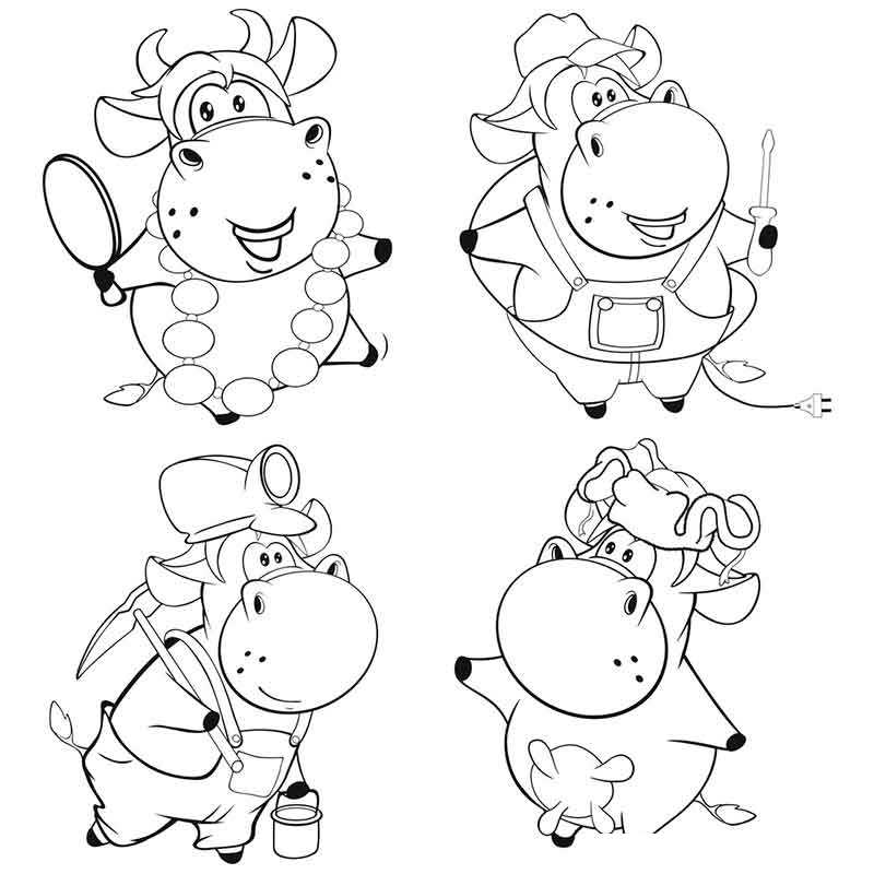 Четыре прикольные коровы