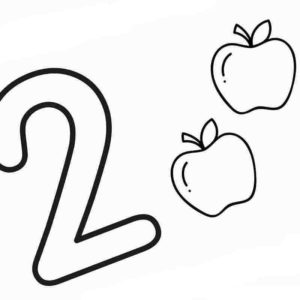 Цифра 2 яблока