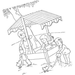 дети грают в песочнице детский сад
