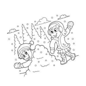 дети радуются снегу