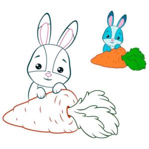 Детский зайка с морковкой