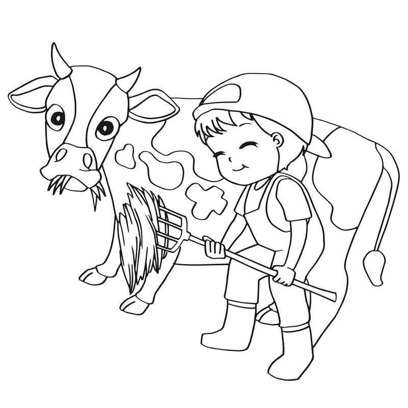 Девочка кормит корову