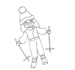 девочка лыжник
