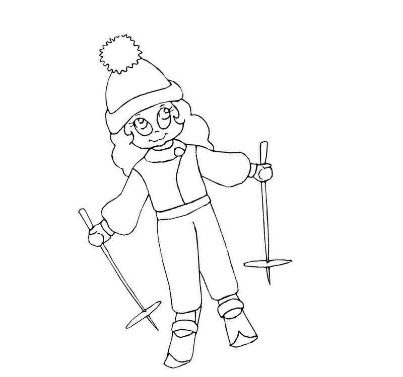 девочка лыжник