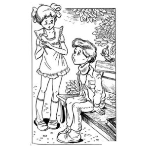 девочка с цветиком семицветиком разговаривает с мальчиком