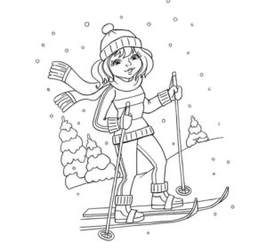 девушка лыжник