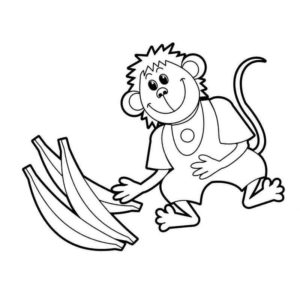 дикие животные обезьяна с бананами