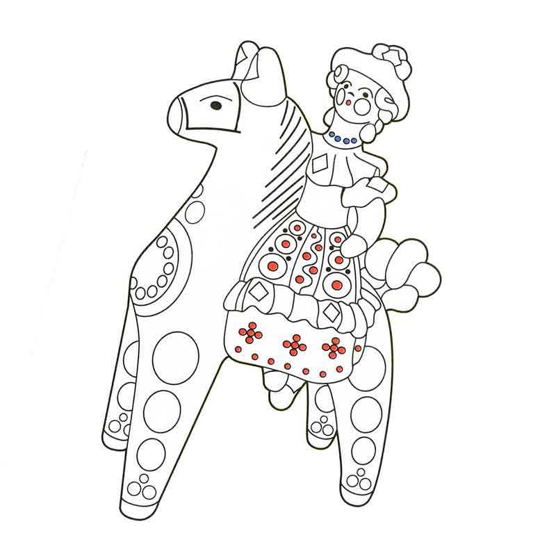 дымковская игрушка девушка на коне