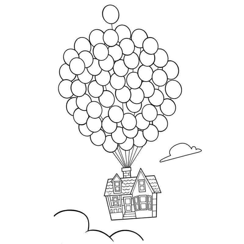 дом полетел на воздушных шарах