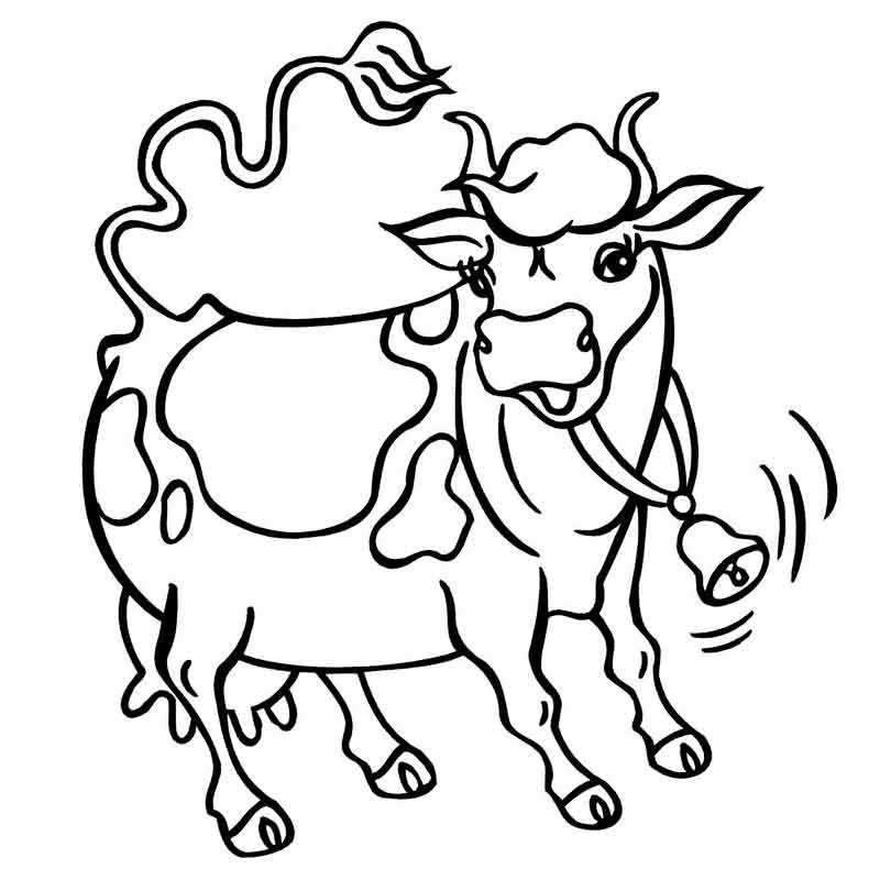 домашние животные корова с колокольчиком