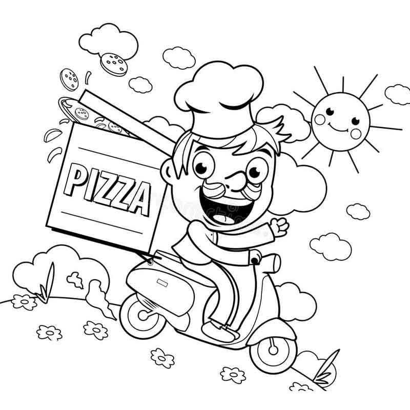 Откройте для себя веселые и креативные раскраски пиццы для детей | GBcoloring