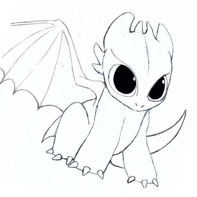 дракон Беззубик с большими глазами