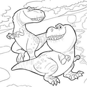 Два веселых динозавра