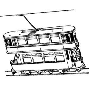 двух этажный трамвай