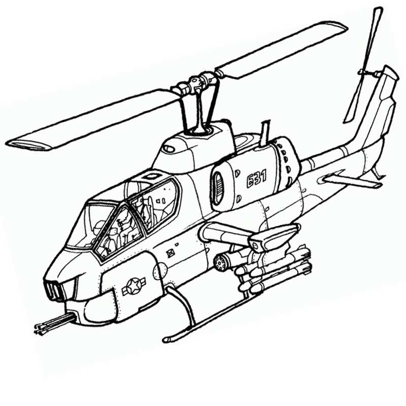 Раскраска Раскраска вертолета распечатать - Вертолеты
