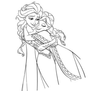 Эльза и Анна обнимаются