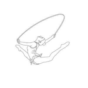 гимнастка в прыжке