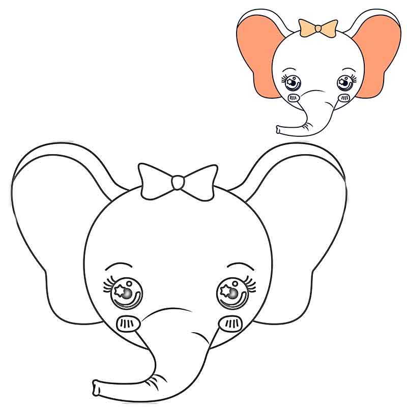 Голова девочки слона