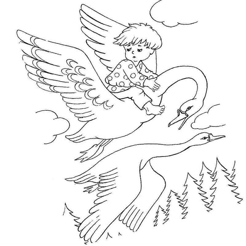Раскраска Хатбер А4 8Р4 Сказки Гуси-Лебеди