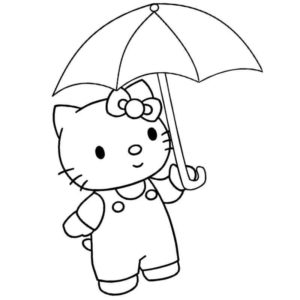 Хелло Китти с зонтиком