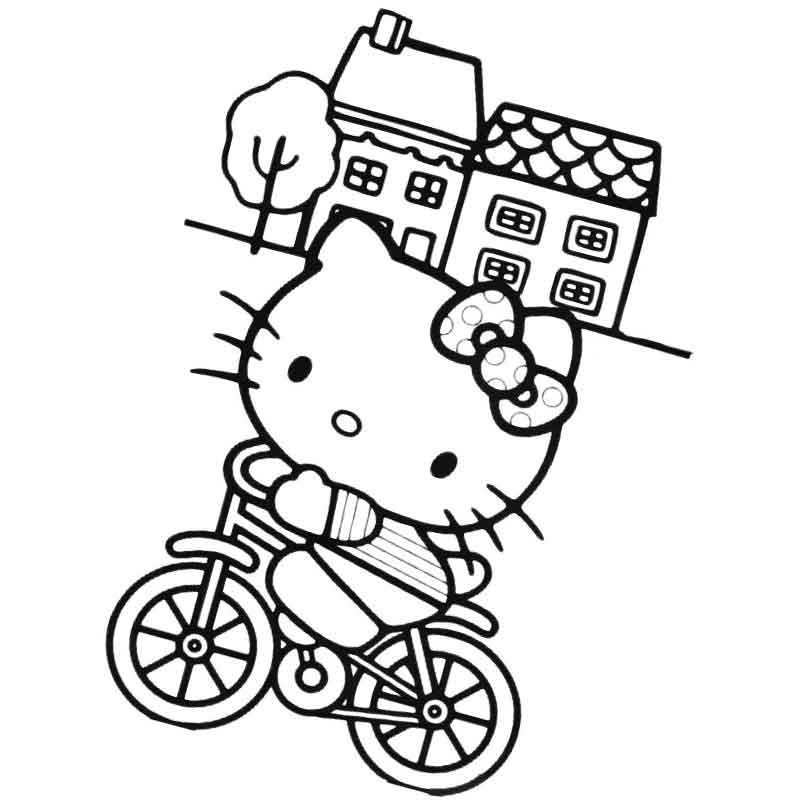 Hello kitty на велосипеде