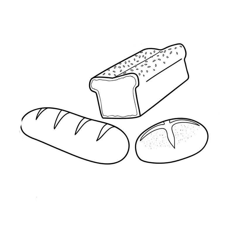 хлеб батон и булочка