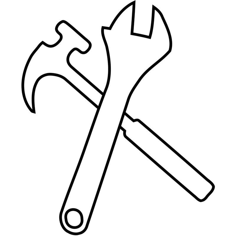 инструменты молоток и гаечный ключ