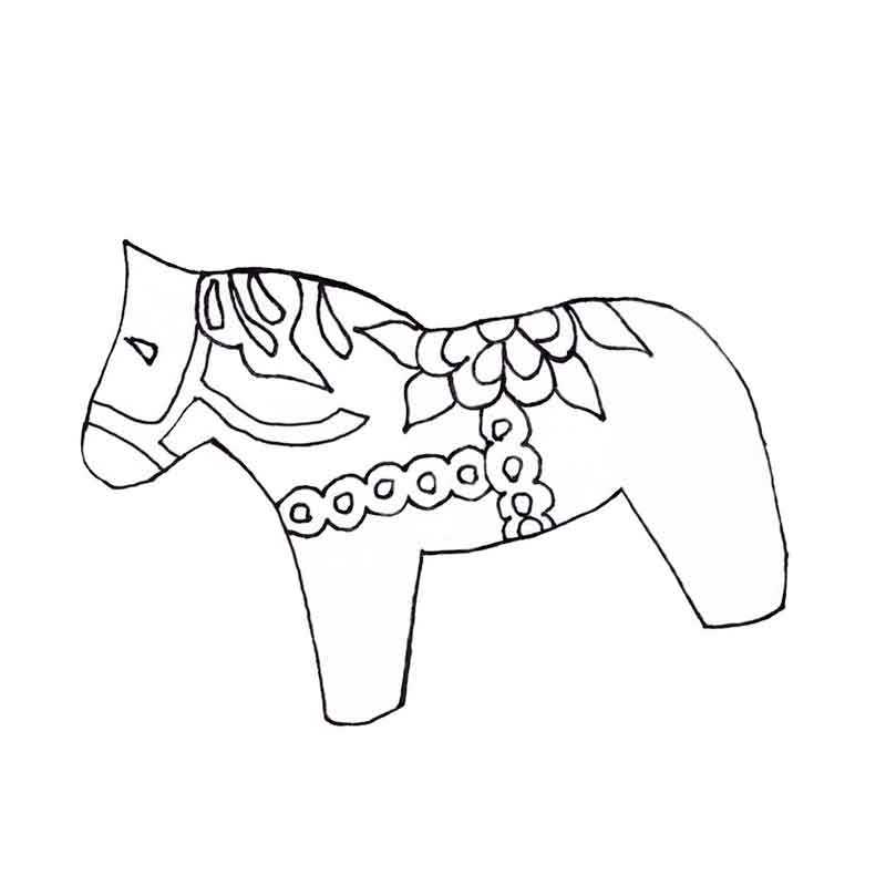 Раскраска Игрушка лошадка распечатать или скачать
